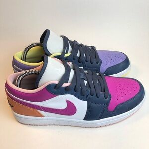 Jordan 1 low mismatched purple magenta size 10